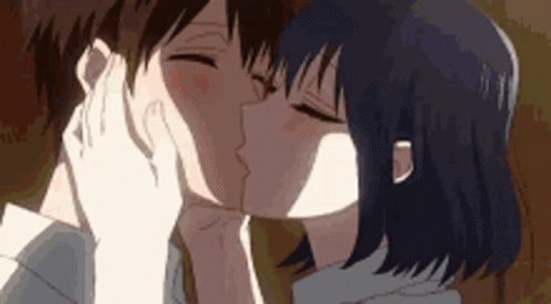 Anime Love Kissing Couple GIF  GIFDBcom