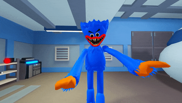 Bright Blue Fur Gif,Creature Gif,Horror Gif,Huggy Wuggy Gif,Large Yellow Hands Gif,Slender Gif,Tall Gif