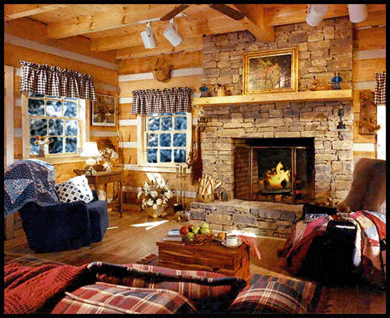 living room with fire gif